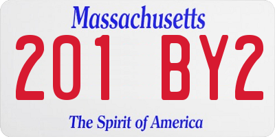 MA license plate 201BY2