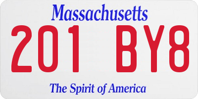 MA license plate 201BY8