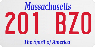 MA license plate 201BZ0