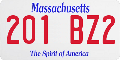 MA license plate 201BZ2