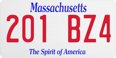 MA license plate 201BZ4