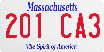 MA license plate 201CA3