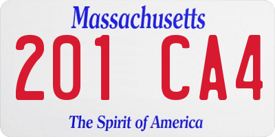 MA license plate 201CA4