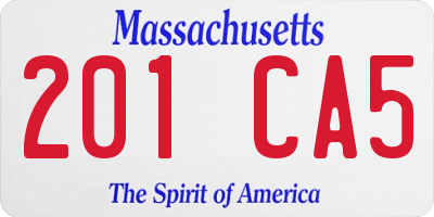 MA license plate 201CA5