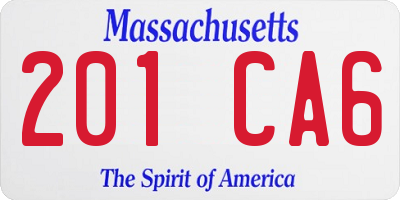 MA license plate 201CA6