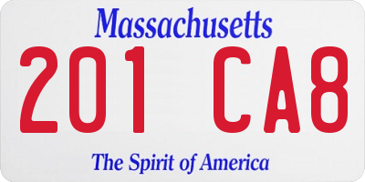 MA license plate 201CA8
