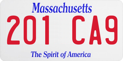 MA license plate 201CA9