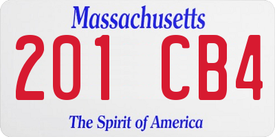 MA license plate 201CB4