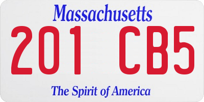 MA license plate 201CB5