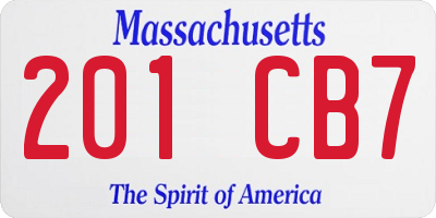 MA license plate 201CB7