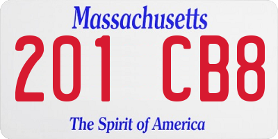 MA license plate 201CB8