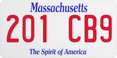 MA license plate 201CB9