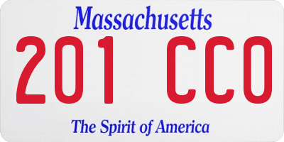 MA license plate 201CC0