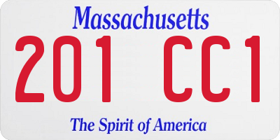 MA license plate 201CC1