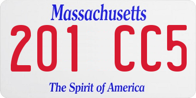 MA license plate 201CC5