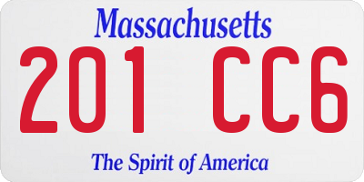 MA license plate 201CC6