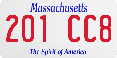 MA license plate 201CC8