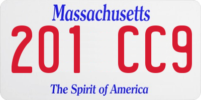 MA license plate 201CC9