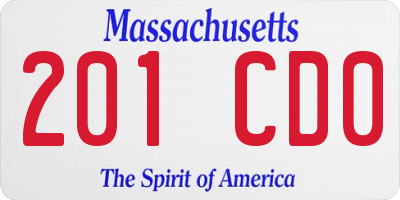 MA license plate 201CD0