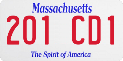 MA license plate 201CD1