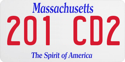 MA license plate 201CD2