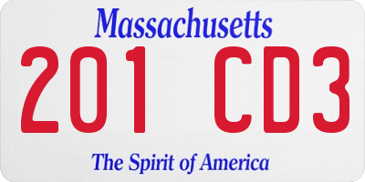MA license plate 201CD3