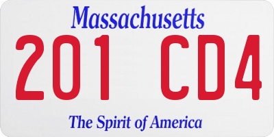 MA license plate 201CD4