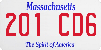 MA license plate 201CD6