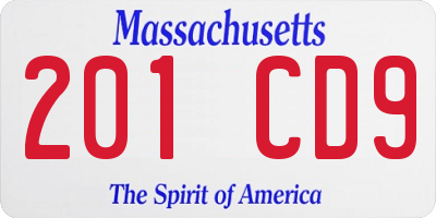 MA license plate 201CD9