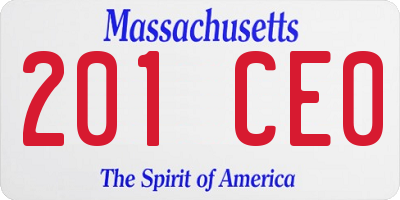 MA license plate 201CE0