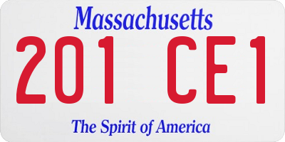 MA license plate 201CE1