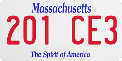 MA license plate 201CE3