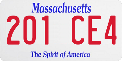 MA license plate 201CE4