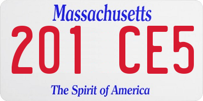 MA license plate 201CE5