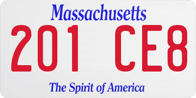 MA license plate 201CE8