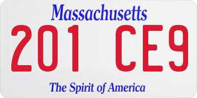 MA license plate 201CE9