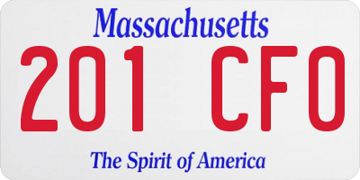 MA license plate 201CF0