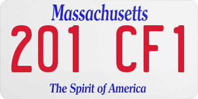 MA license plate 201CF1
