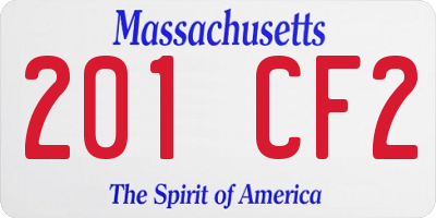 MA license plate 201CF2