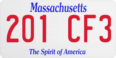 MA license plate 201CF3
