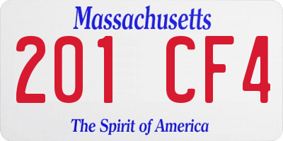 MA license plate 201CF4