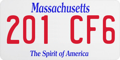 MA license plate 201CF6