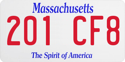 MA license plate 201CF8