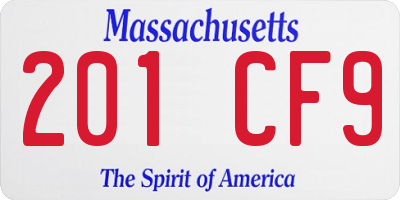 MA license plate 201CF9