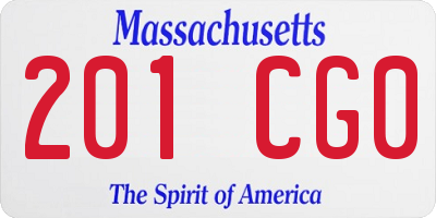 MA license plate 201CG0