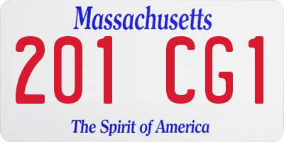MA license plate 201CG1