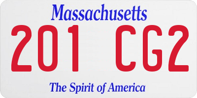 MA license plate 201CG2