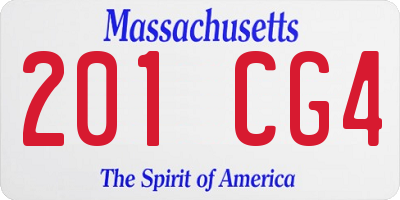 MA license plate 201CG4