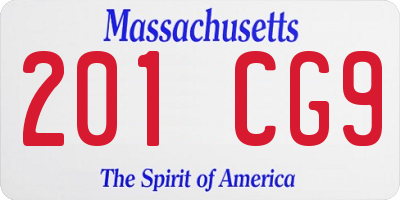MA license plate 201CG9