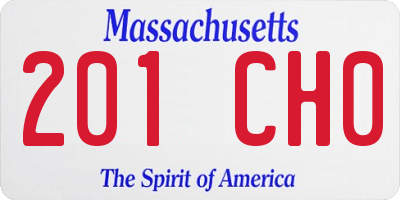 MA license plate 201CH0